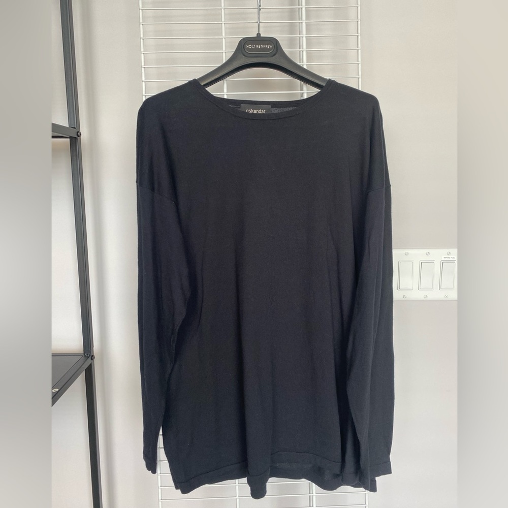 Eskandar Pullover Sweater Black Medium